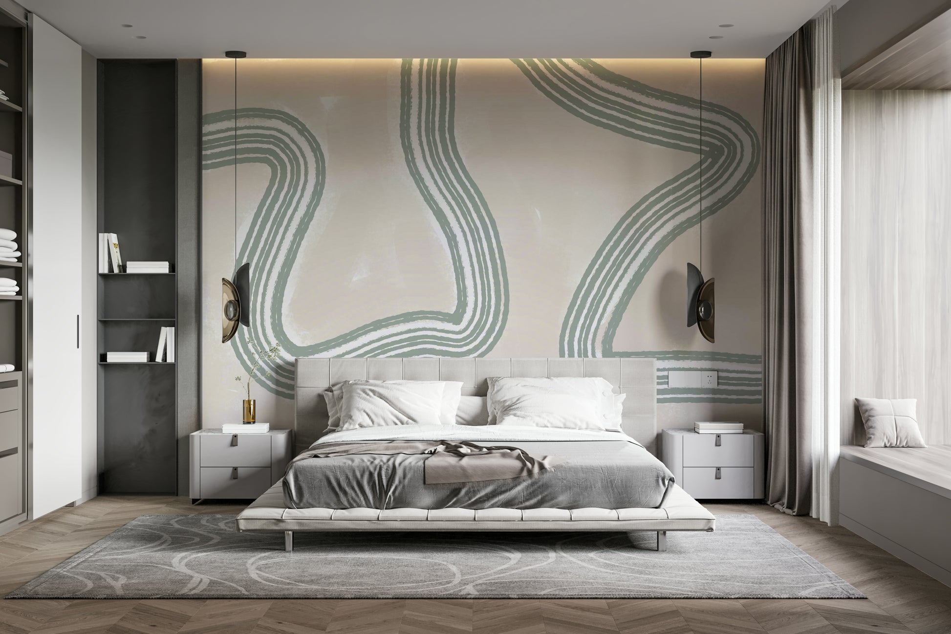 A serene subtle texture wall mural for your decor.

