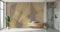 An artistic minimalist form mural for home decor.

