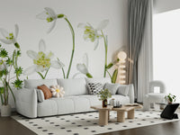 A tranquil subtle flower wall mural for your decor.

