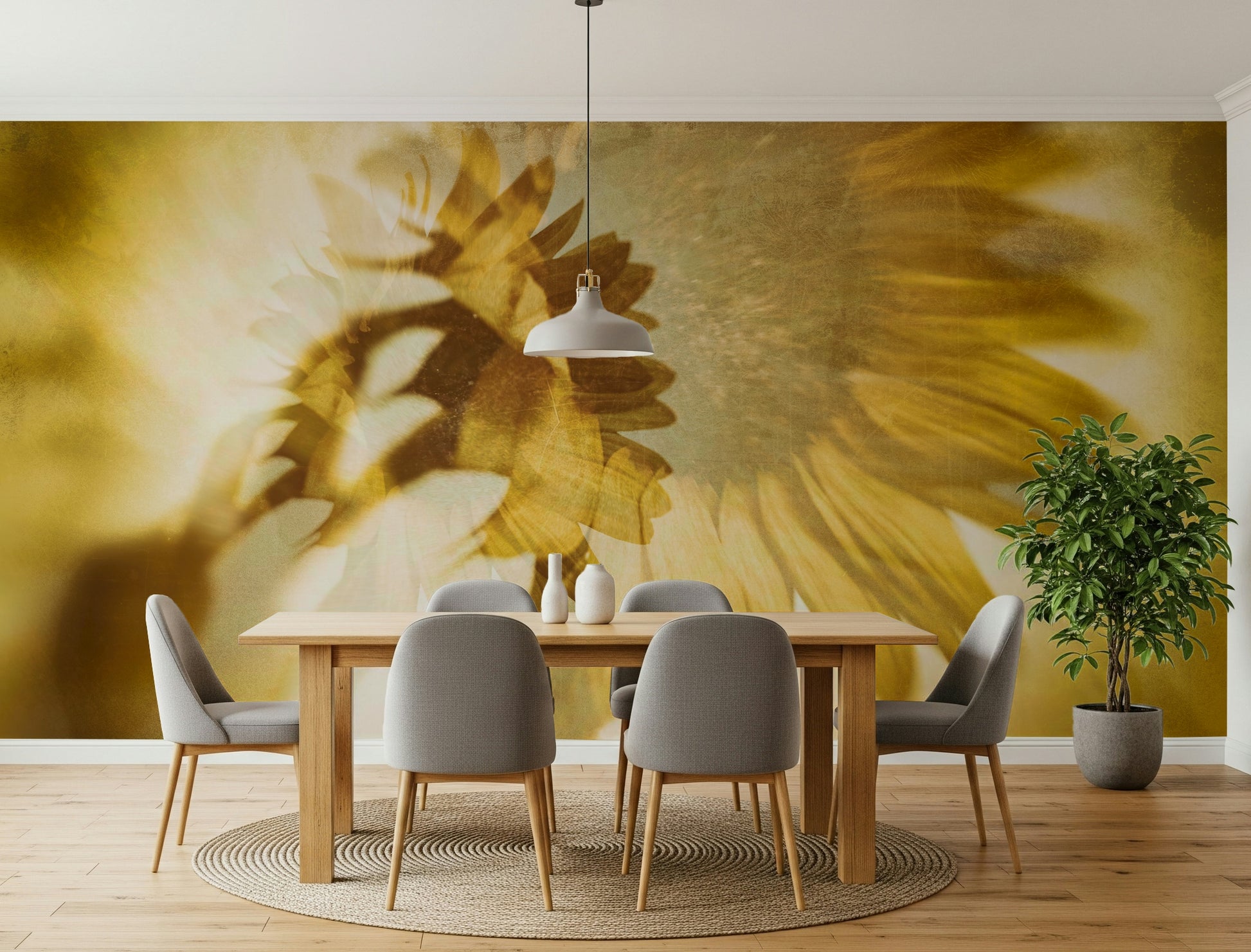 An artistic nature inspired mural for home decor.

