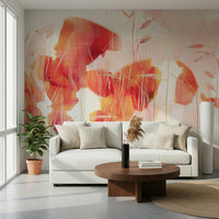 A contemplative flower pattern wallpaper mural for a feature wall.

