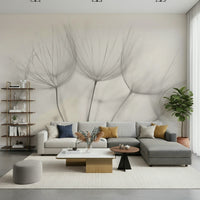 A contemplative flower seed wallpaper mural for a feature wall.

