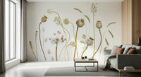 A contemplative golden field wallpaper mural for a feature wall.

