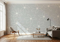 A classic floral scribble wallpaper for walls.

