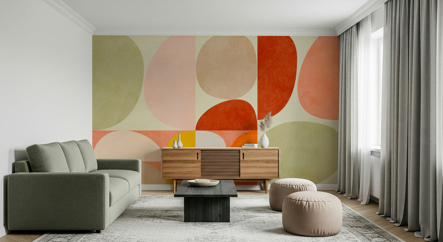 A beautiful geometric harmony wallpaper mural for a modern home.

