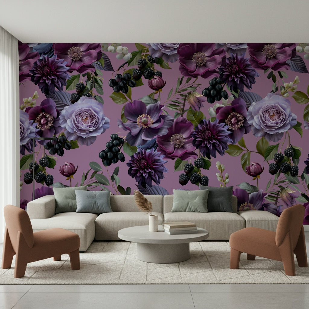 An artistic nature inspired mural for home decor.


