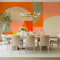 A beautiful modern art wall mural of abstract forms.

