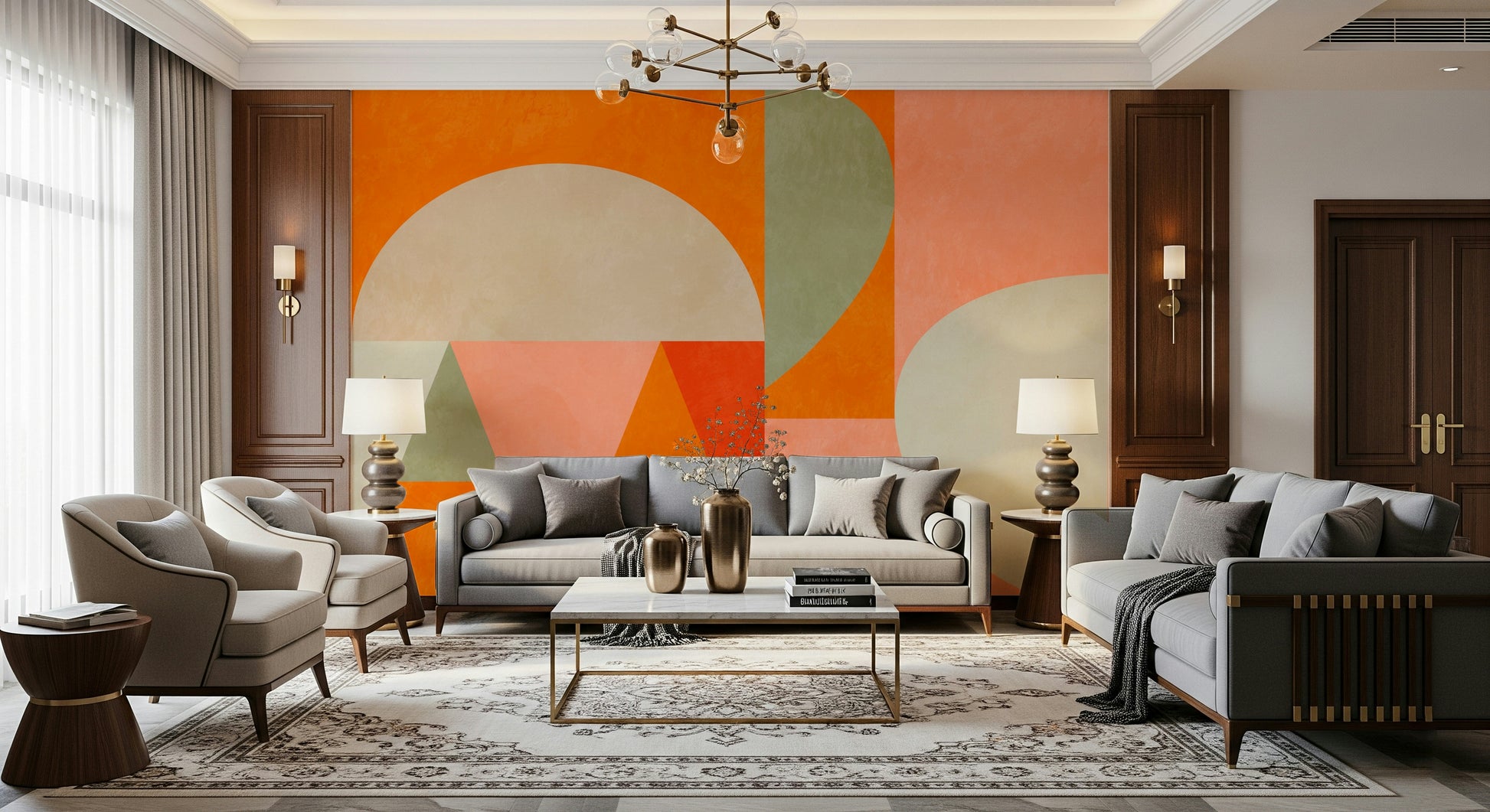 A serene flowing design wall mural for your decor.

