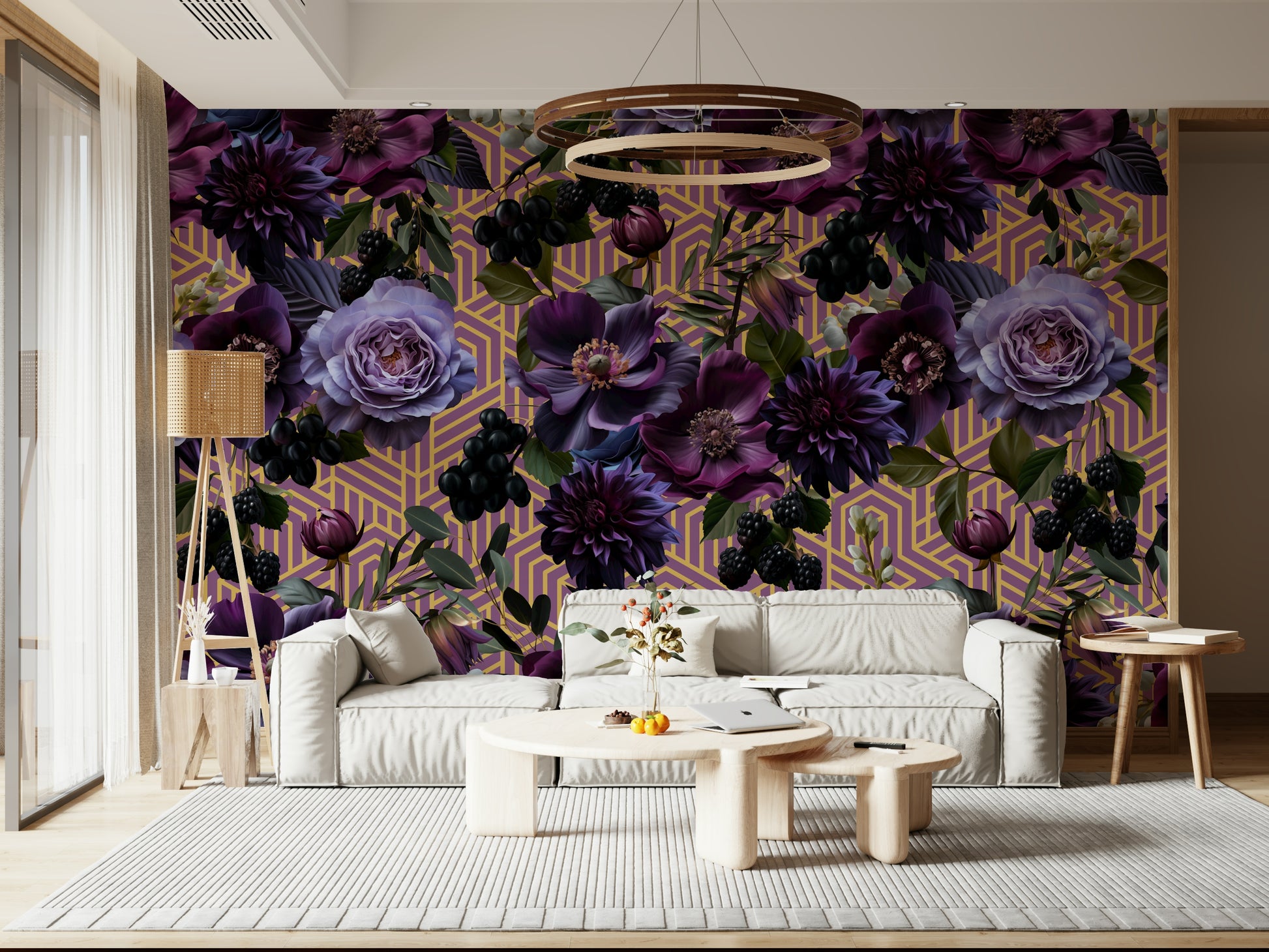 A serene abstract pattern wall mural for your decor.

