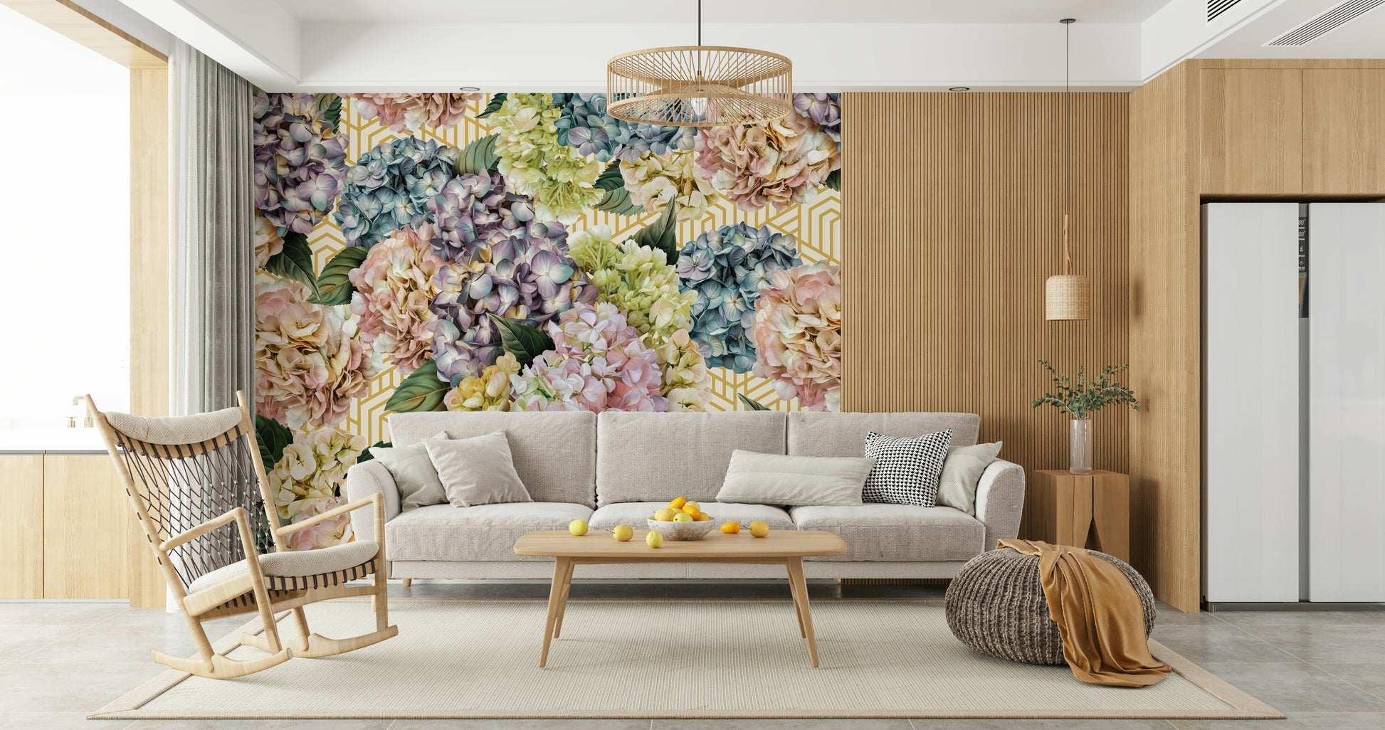 A classic floral wallpaper for walls.

