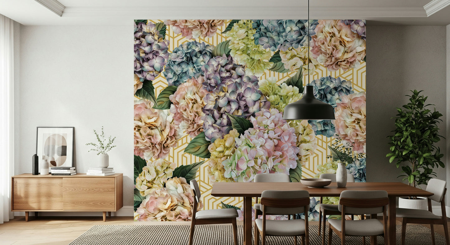 A serene subtle bloom wall mural for your decor.

