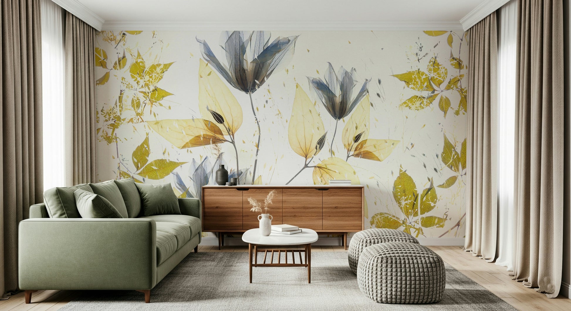 A classic floral wallpaper for walls.

