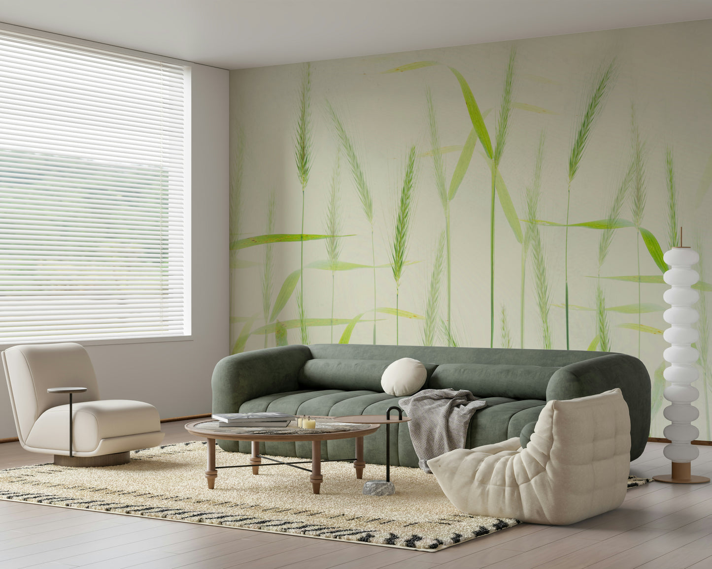 An artistic nature inspired mural for home decor.

