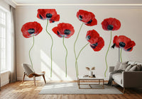 A calming vibrant floral wallpaper mural that defines a space.

