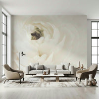 A contemplative white flower wallpaper mural for a feature wall.

