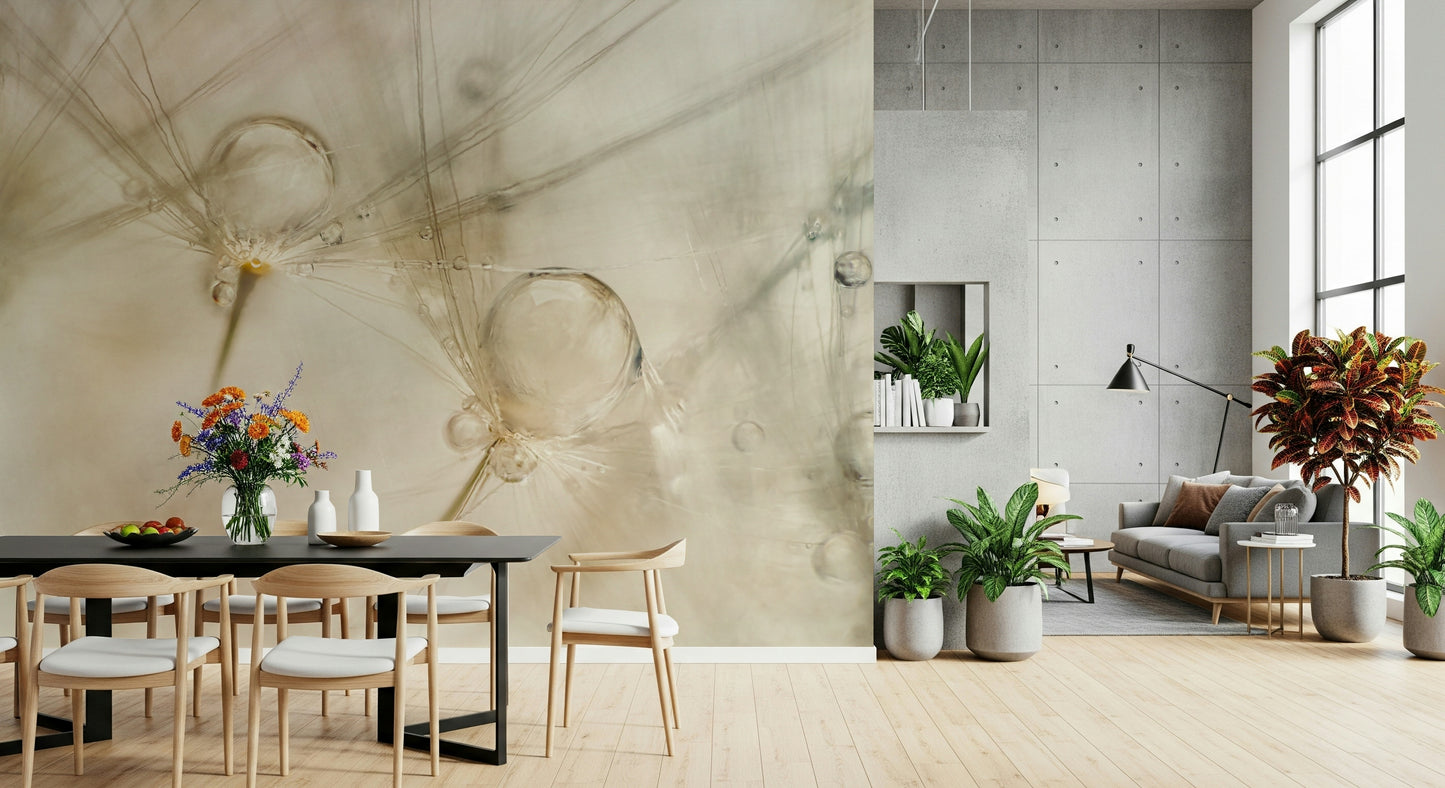 A contemplative gentle dew wallpaper mural for a feature wall.

