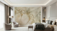 A peaceful organic liquid mural on decorative wallpaper.

