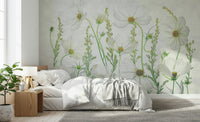 A serene subtle floral wall mural for your decor.

