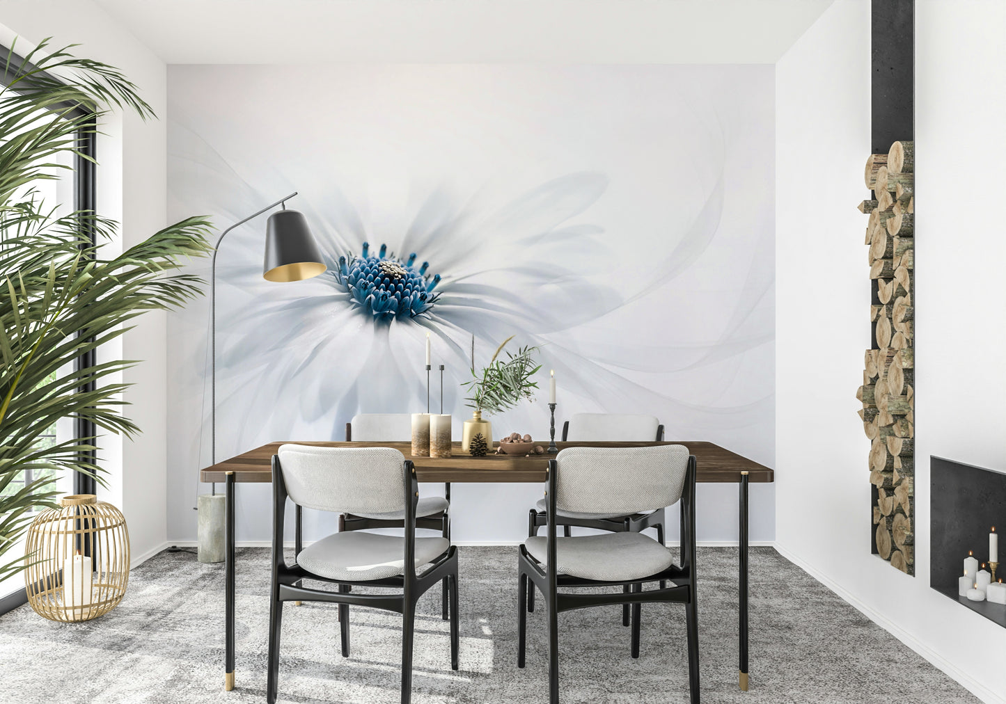 A classic floral wallpaper for walls with a calming theme.

