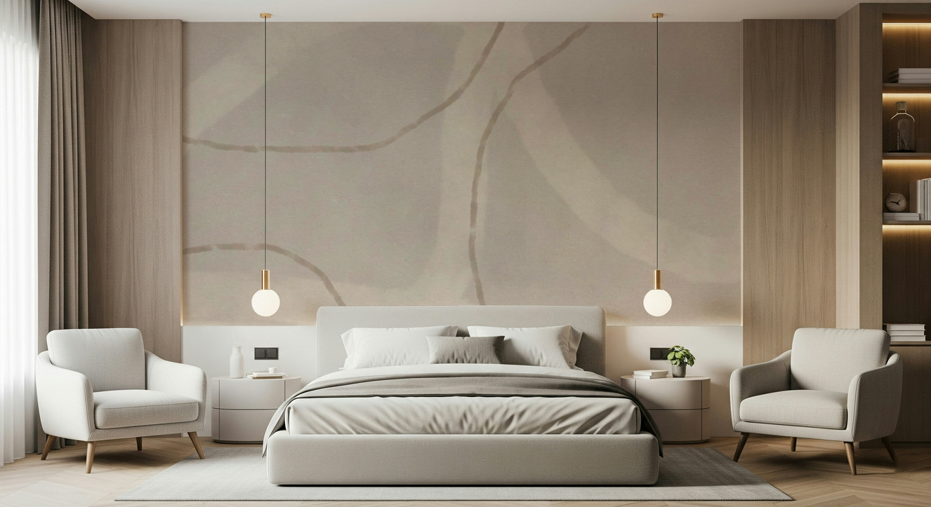 A beautiful abstract flowing wallpaper mural for a modern home.

