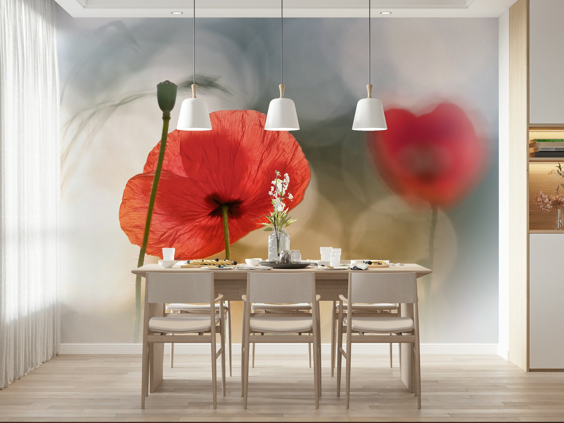 An artistic nature inspired mural for home decor.

