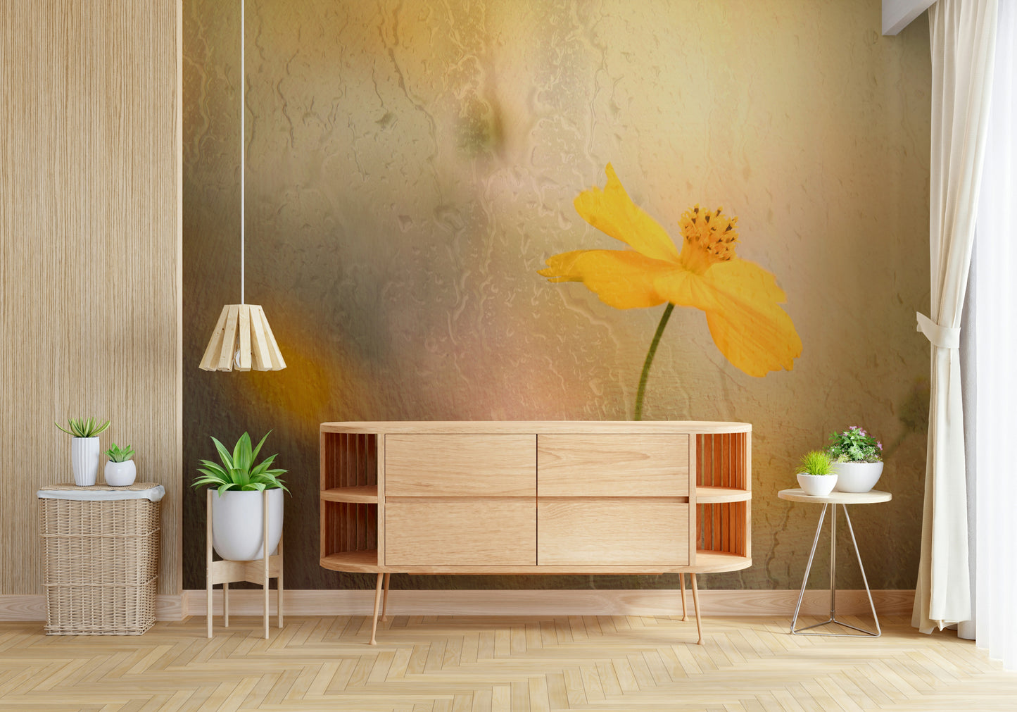 An artistic nature inspired mural for home decor.

