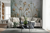 A contemplative natural pattern wallpaper mural for a feature wall.

