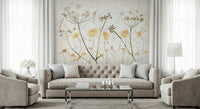 A beautiful modern art wall mural of delicate flowers.

