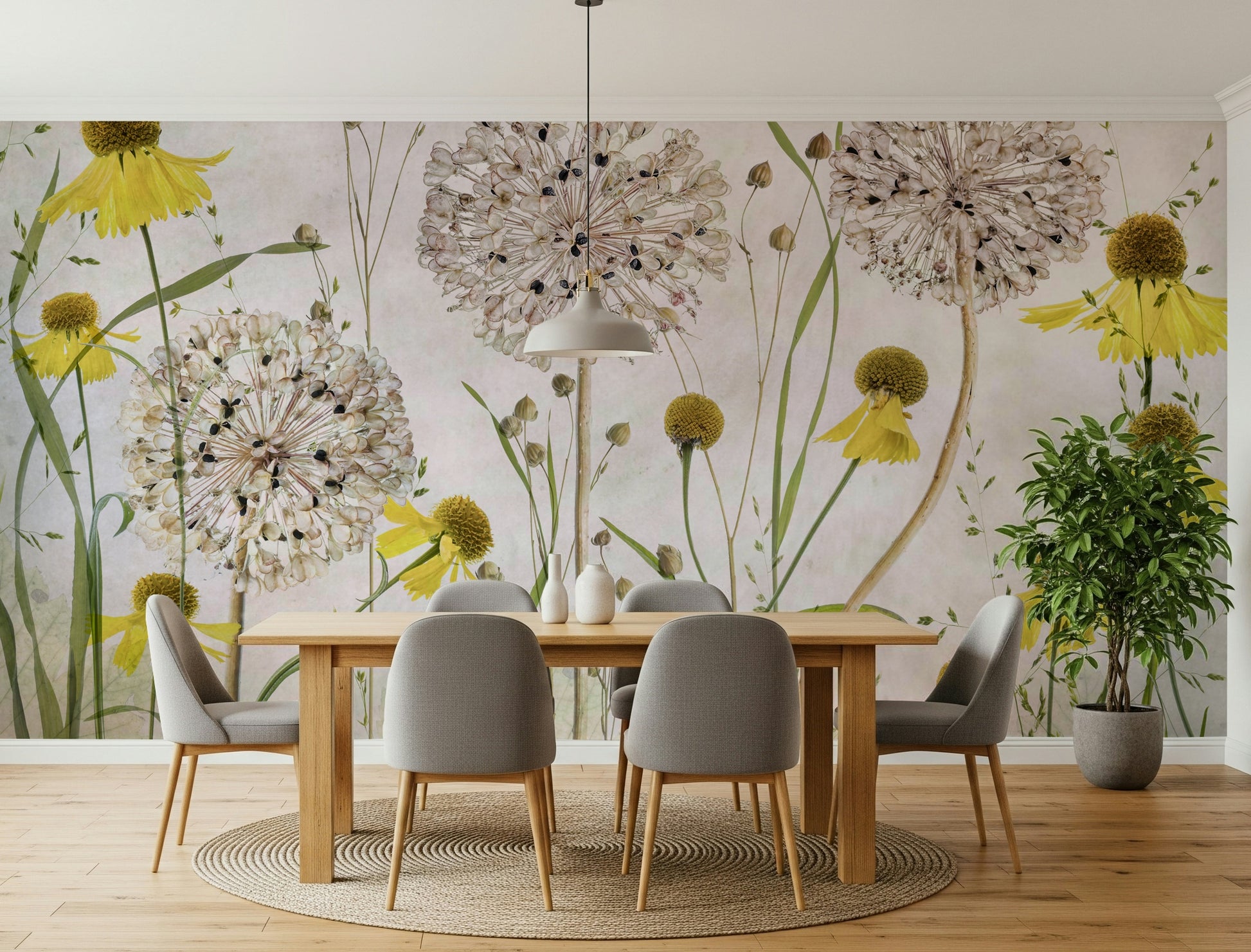A serene vibrant flower wall mural for your decor.

