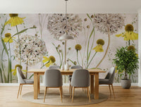 A serene vibrant flower wall mural for your decor.

