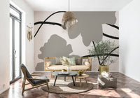 A beautiful abstract brushstrokes wallpaper mural for a modern home.

