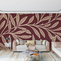 A serene subtle foliage wall mural for your decor.

