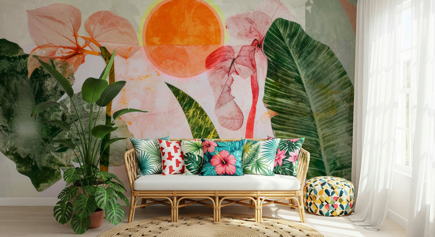 A serene floral radiance wall mural for your decor.

