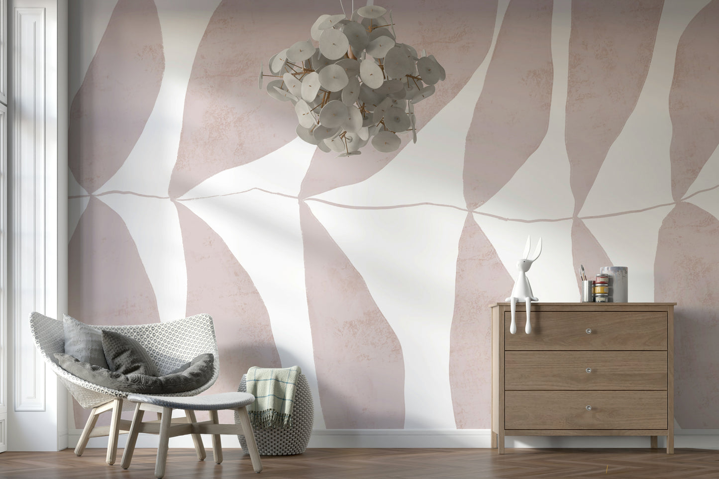 A beautiful soft rose petal wallpaper mural for a modern home.

