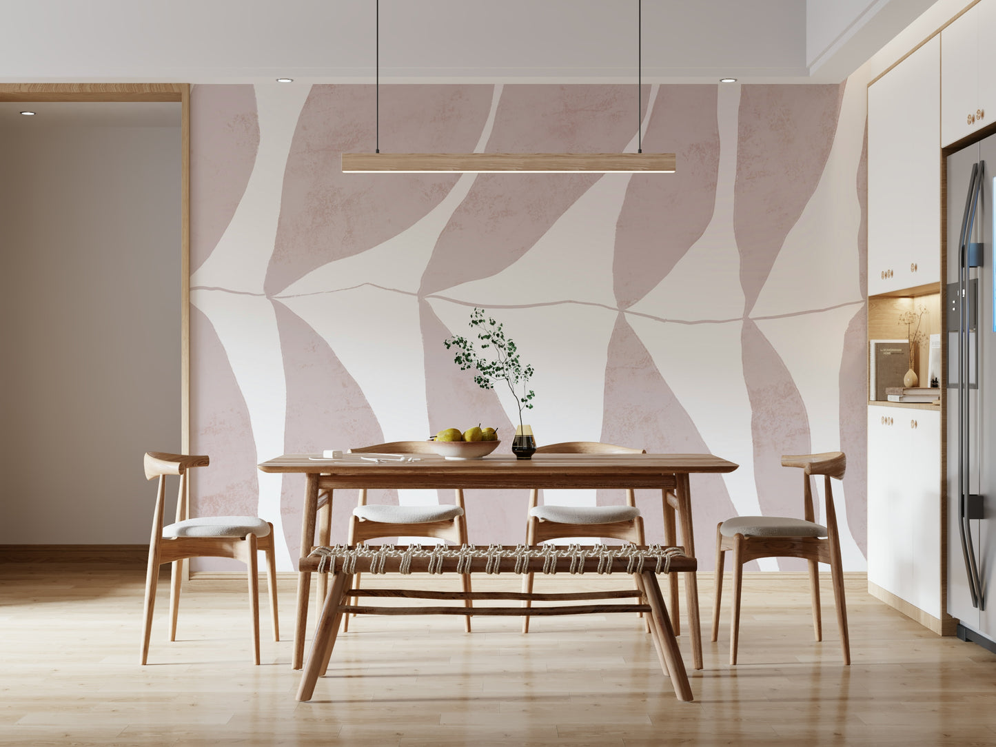 A beautiful modern art wall mural of delicate petals.

