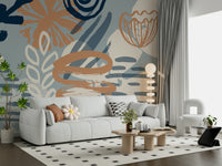A contemplative subtle brushstroke wallpaper mural for a feature wall.

