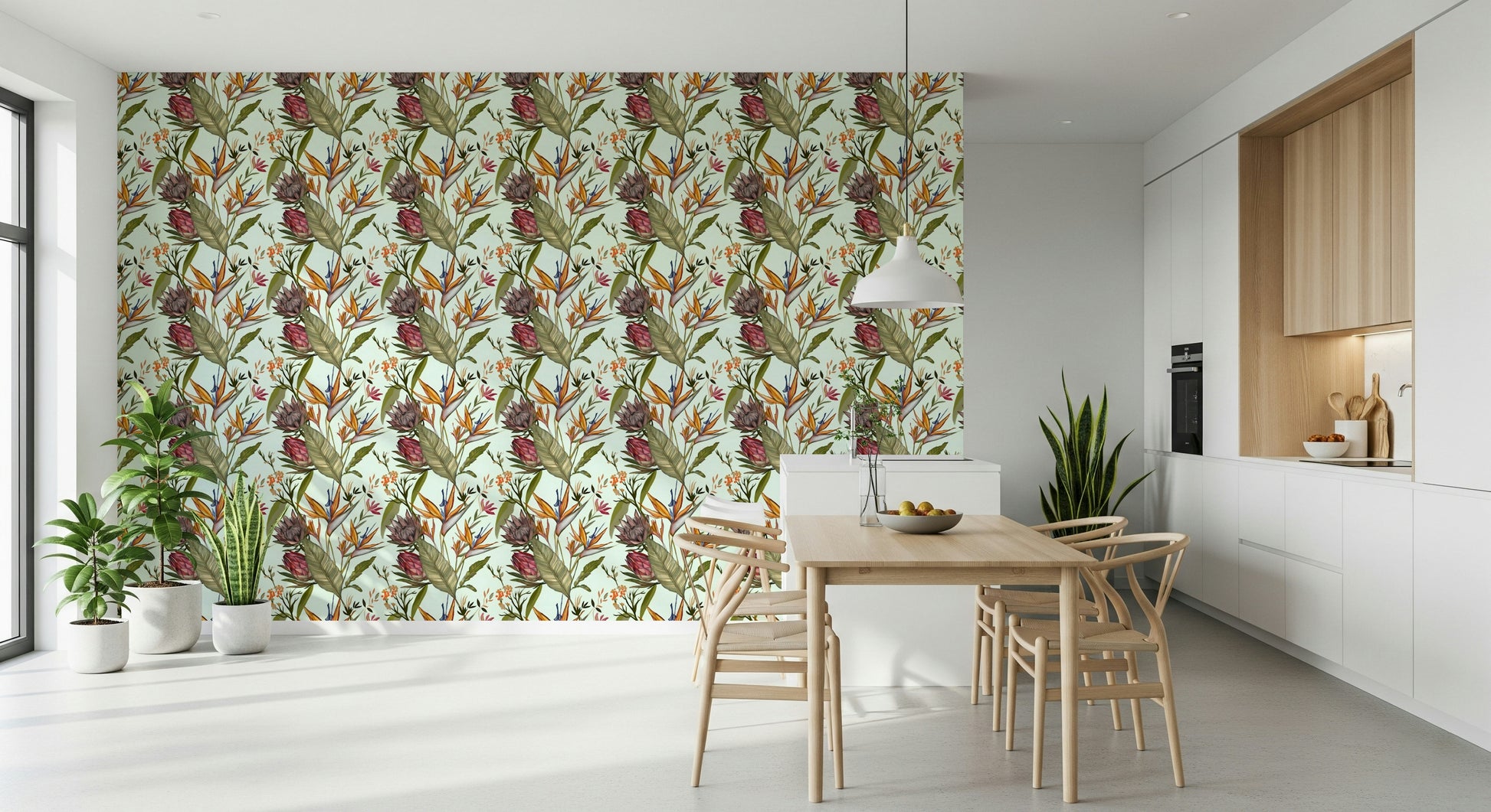 An artistic nature inspired mural for home decor.

