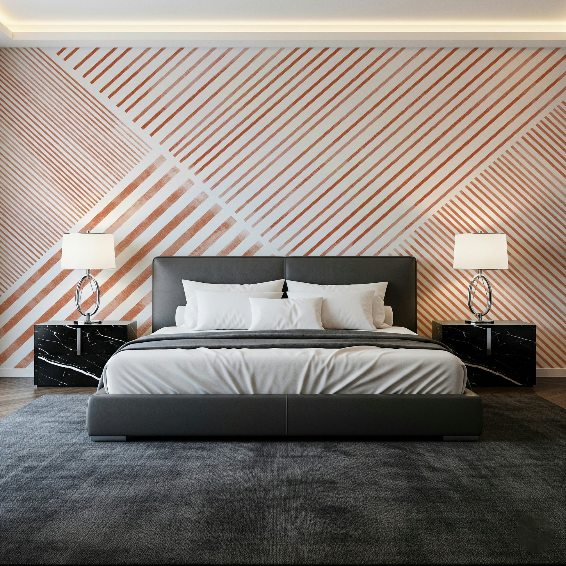 A serene abstract line wall mural for your decor.