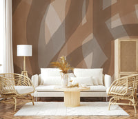 An artistic minimalist form mural for home decor.

