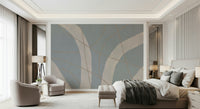 A beautiful abstract curved stroke wallpaper mural for a modern home.