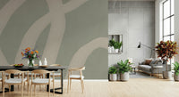 A calming abstract design wallpaper mural that defines a space.