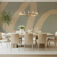 A calming abstract design wallpaper mural that defines a space.