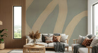 A beautiful modern art wall mural for a living room.