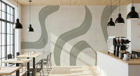 A beautiful modern art wall mural of delicate lines.