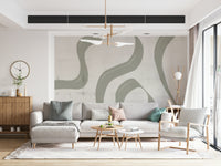 A contemplative gentle stroke wallpaper mural for a feature wall.