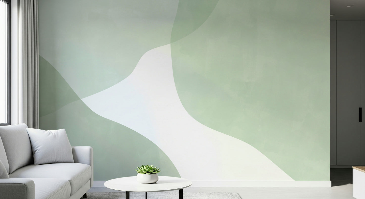 A beautiful modern art wall mural of delicate lines.