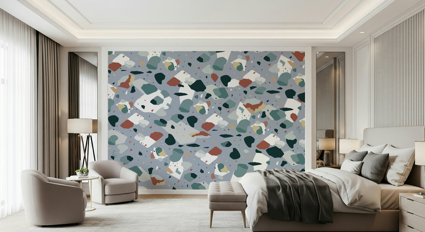 A serene abstract stone wall mural for your decor.