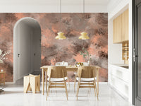 An artistic minimalist form mural for home decor.