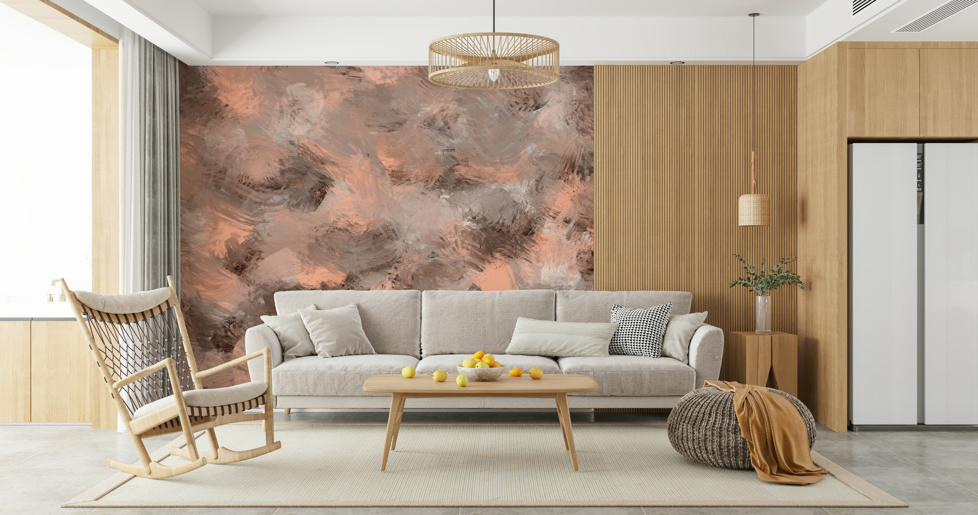 A serene abstract color wash wall mural for your decor.