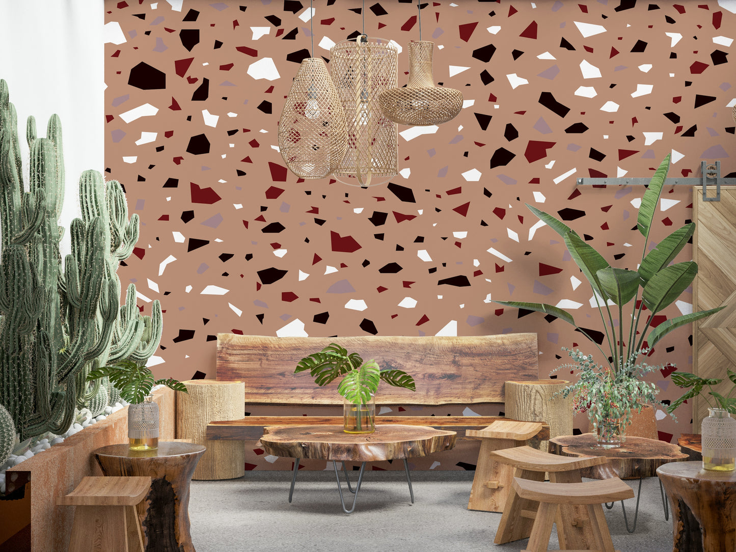 A beautiful modern art wall mural of delicate texture.